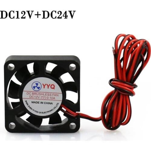 DC24V+DC12V 2pcs Super quiet cooling small fan 4010 extruder cooling fan oil bearing 24V for 3D printer accessories