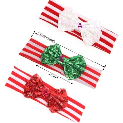 30 pcs /lot ' , big sequin messy headband bowknot , headband sequin bow for christmas holiday hair accessories
