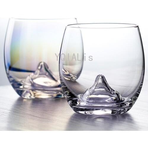 350ml Whiskey Tasting Iceberg Glasses Lead-Free Crystal Glass Cup Creative Kung Fu Snow Mountain Cup Personality Vodka Cup Bar