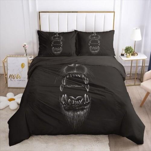 3D Bedding Set Comforter Duvet Cover Pillowcases Luxury Bed Linens Bed Set Queen King Europe Russia Size Black Orangutan