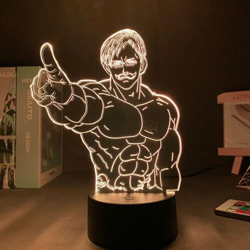 3D Lamp Anime The Seven Deadly Sins Escanor Led Night Light for Bedroom Decor Gift Nightlight