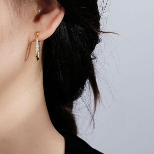 925 Sterling Silver Earring Fashion Zircon Geometric U-shape Wide Big Earring Curved Ear Ring Temperament Trend Woman Ear Jewelr