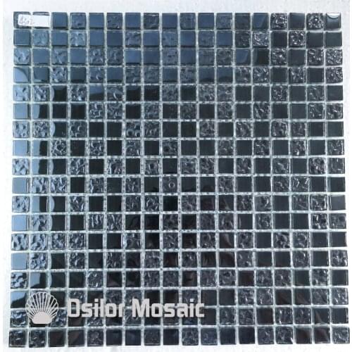 Free shipping black glass mosaic tile for bathroom or living room wall tile