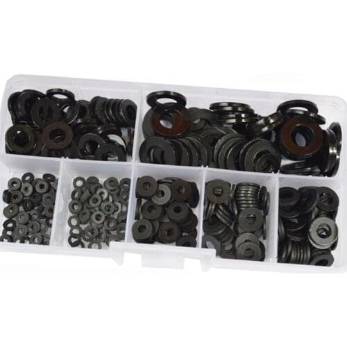Free Shipping M2 M2.5 M3 M4 M5 M6 M8 Black Plastic Nylon Washer Flat Spacer Washer Seals Gasket Ring Assortment Set 350pcs