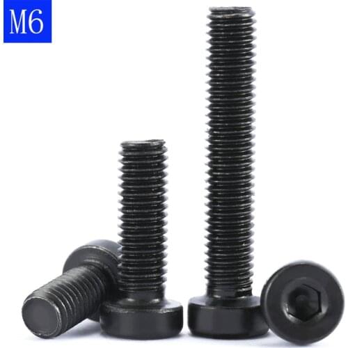 M6 x 1.0mm Low Head Allen Bolt Hex Socket Cap Screws 12.9 Alloy Steel Black Oxide DIN 7984