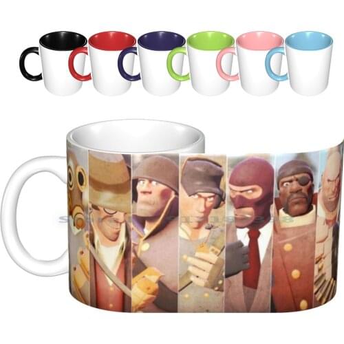 Team Fortress 2 Poster Ceramic Mugs Coffee Cups Milk Tea Mug Tf2 Tf2 Team Fortress 2 Scout Soldier Pyro Demoman Heavy Engineer