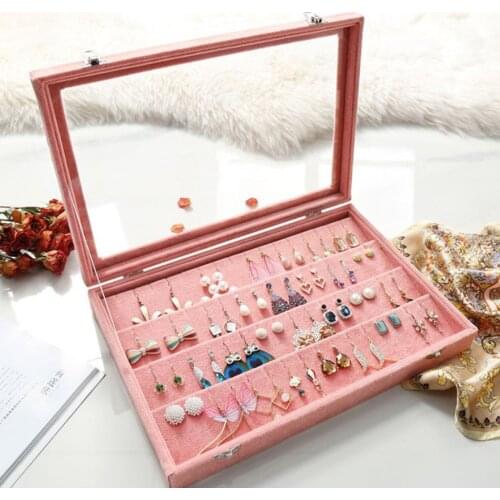 Elegant Earrings Ear Studs Storage Display Box Case Jewelry Holder Clear Lid