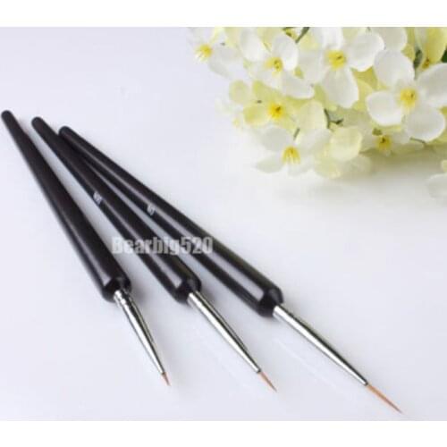 Nail Art Brushes- Professional Nail Art Brushes- Sable Nail Art Brush Pen, Detailer Liner Set of 3