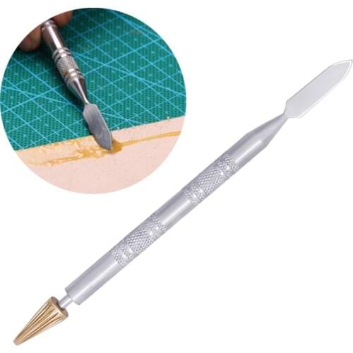 LMDZ Dual Head Brass Head Leather Edge Oil Gluing Dye Pen Applicator Speedy Paint Roller Tool for Leather Craft Tool Double Side