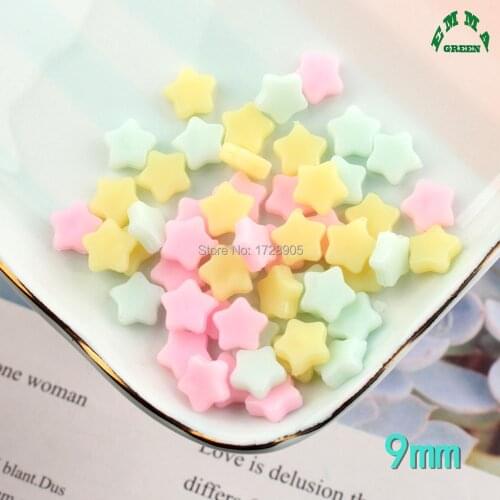 Mini Stars Charms Resin Cabochons Flatback 40pcs Pastel Star Cabochon Embellishment for DIY Making Accessories