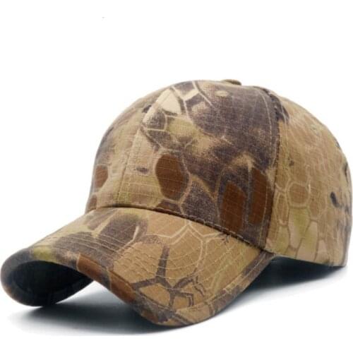 Men Camouflage Hunting Army Baseball Caps Python Pattern Tactical Fishing Cap Adjustable Snapback Hats For Women