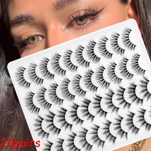 5/20 Pairs False Eyelashes Soft Natural Thick 3D Eyelashes Multi-layer Imitation Mink Fake Lashes Female Makeup Extension Tools