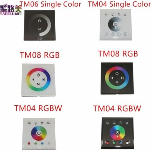 DC12V-24V RGB/RGBW single color wall mounted Touch Panel Controller glass panel dimmer switch Controller for LED RGB Strips lamp