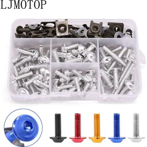 New For Honda For Kawasaki Z750 Z800 For YAMAHA MT09 MT10 R1 M5 M6 Motorcycle Fairing Screws Windscreen Body Spring Bolts Kit