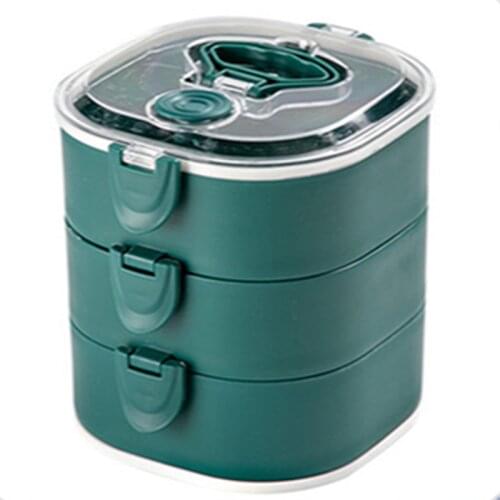 New Microwave Heating Multi-layer Thermal Insulation Lunch Box Bucket with Lid Spoon Double-layer Lunch Box Portable Lunch Box