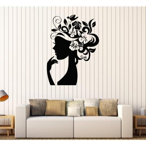Barbershop Stylist Vinyl Wall Stickers Beauty Salon Woman Spa Hair Sticker Self-adhesive High Quality Wallpaper Mural SA278