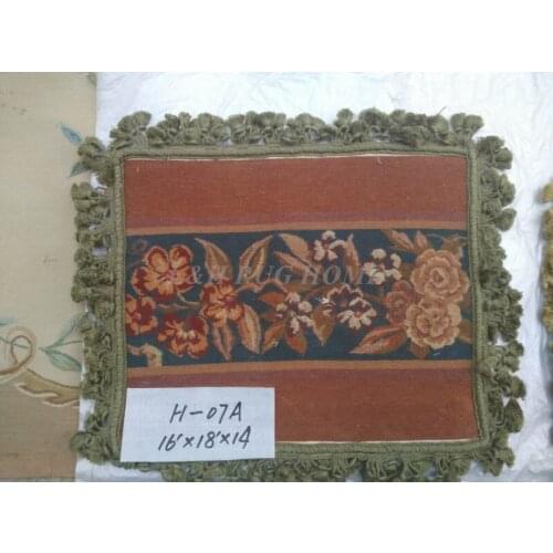 Free Shipping16"x18" (40x45cm) Aubusson Hand Woven Cushion, 100% New Zealand Wool handmade pillow, no insertion