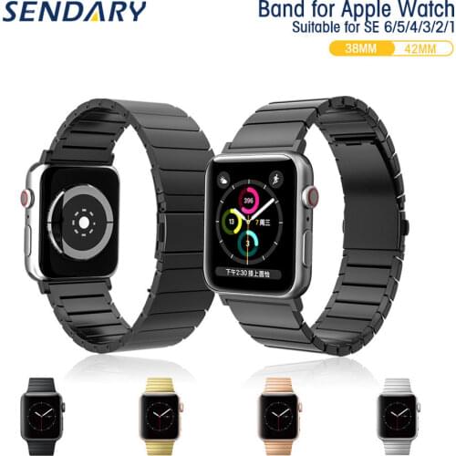 Band for Apple Watch SE 6/5/4/3/2/1 42MM 44MM Stainless Steel Sport Bracelet Strap for iWatch Series Luxury Watchband 38MM 40MM