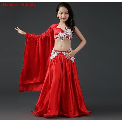 Luxury High Quality Bellydance Costumes Kid Girls Belly Dance Stage Competition Performance bra Top + Skirt 2pcs/set