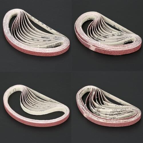 10Pcs Dremel Accessories 13x457mm Sanding Belt Grit 40/60/80/120 Sander Grinder Belt for Drill Grinding Polishing Power Tool