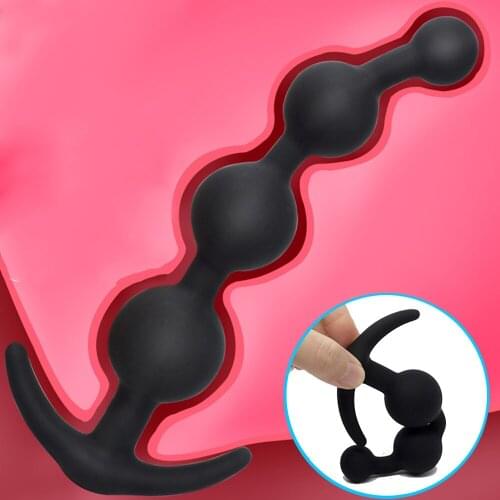 Silicone Anal Dilator Butt Plug G-spot Stimulation No Vibrator Bead Dildo Masturbation Sex Toys Women prostata massage L1