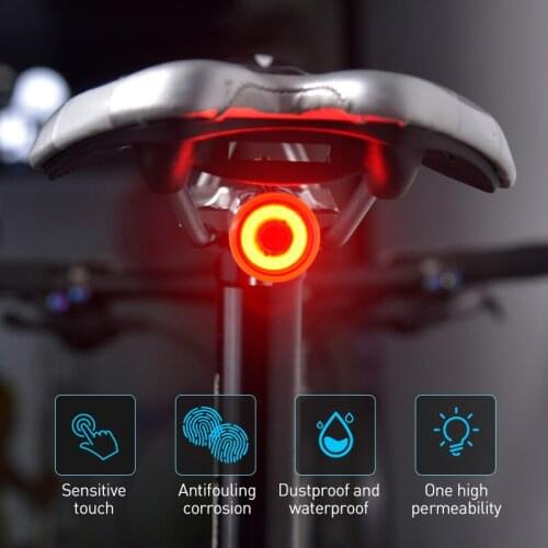 Lilioo Lanterna Traseira Bike Smart Bike Light USB Auto Start/Stop Brake Sensing IPx6 Waterproof LED Charging Bycicle Light