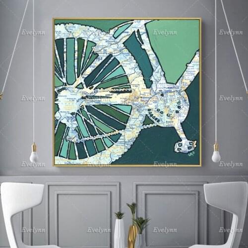 Bike Asheville Featuring Brevard,Junaluska,Pisgah,Mills River,North Carolina Map Posters And Prints On Canvas Wall Art Pictures