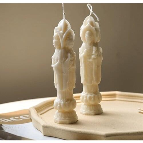 Standing Three-Faced Portrait Silicone Candle Mold for DIY Aromatherapy Candle Plaster Ornaments Handicrafts Ceremony Body Mould