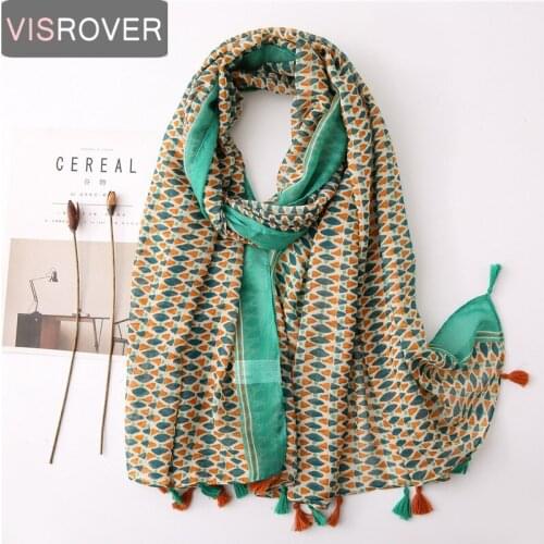 Visrover 2020 New Hijab Scarves Summer Spring Scarf For Women Shawl Geometric Beach Dress Wrap Bohemian Scarf Lady Dropshipping
