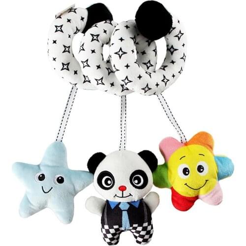 New Hanging Spiral Rattle Stroller Cute Animals Crib Mobile Bed Baby Toys 0-12 Months Newborn Educational Toy For Children