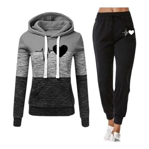 Two Piece Women Set Sport Casual Outfit Fall Clothes for Women Sweatshirt Jumper Top Sweatpants Set Women Suit Set Tracksuit