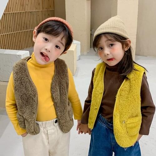 Popodion Baby Girl Boy Winter Clothes 2020 Childrens Vest Childrens Baby Plush Warm Vest Toddler Girl Fall Clothes FGD10122