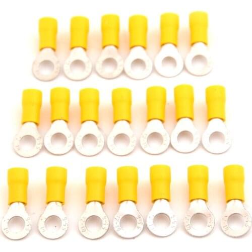 20pcs Yellow Ring insulated terminal Cable Wire Connector Elec cal Crimp Terminal