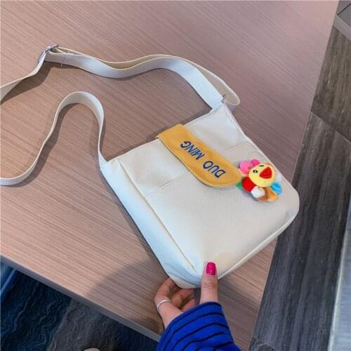 2019 Women Cute Sun Flower Carrot Shoulder Bag Canvas Handbag Casual Tote Female Crossbody Bag Ladies Wallets Messenger Bags