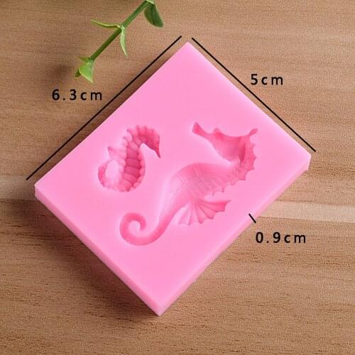 3D Silicone Fondant Mold Sea Horse Shape DIY Mould For Cake Decorating Baking Chocolate Making Tool 6.3*5*0.9cm d88