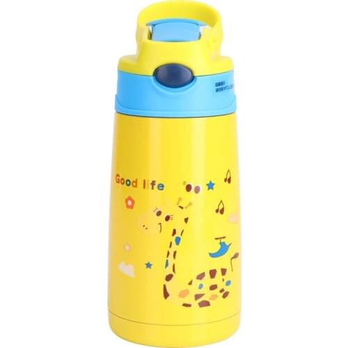 400ML 6 Colors Baby Kids Water Bottles Infant Newborn Cup Children Learn Feeding Straw Juice Drinking Vacuum Flasks & Thermoses