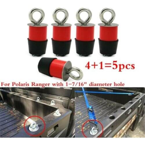5 Piece Lock & Ride ATV Quad Tie Down Anchors Type Cargo Racks Tie Down Eye Bolt Fasteners kit For Polaris Ranger 1-7/16