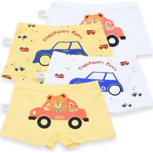 6Pc/lot Cartoon Childrens Underwear Cotton Boy Boxer Underpants Panties 2-10Y