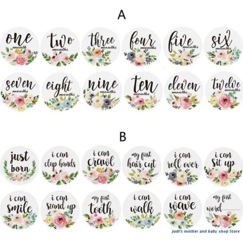 67JC 12 Pack Baby Monthly Stickers and Milestone Stickers Neutral Babys First Year Month