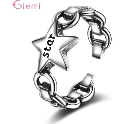 925 Sterling Silver Rings For Women Girl Thai Silver Smiling Face Opening Rings Anillos Friendship Trendy Jewelry