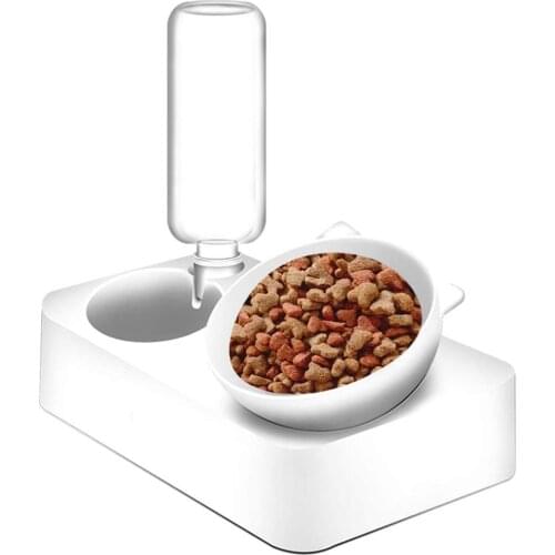 Pet Anti-Tip Neck Guard Bowl Automatic Drinking Slow Food Bowl Pet Supplies 15 Degree Tilt Pet Bowl Feeder