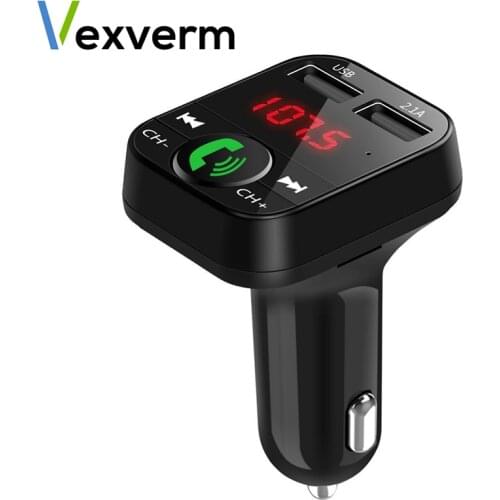 Vexverm Auto Wireless Bluetooth FM Transmitter Car Kit Handsfree FM Transmitter LCD MP3 Player USB Charger