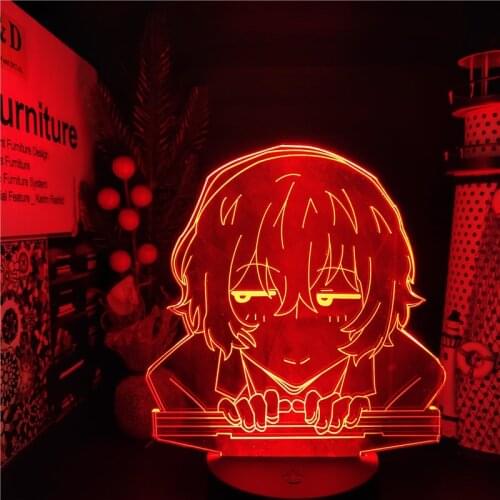 Bungo Stray Dogs 3D Night Light Dazai Anime Lamp Bedroom Decoration Lampara Lampe Lampara De Noche Dormitorio Xmas Navidad Light