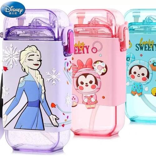 Disney frozen princess elsa anna Olaf Square Cups kids Straw Cup Student Fashion Ice Cream Water Cup with gift box