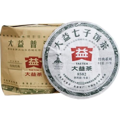 2010 TAETEA 8582 Raw Puer Chinese Tea Batch 002 Menghai Ancient Tree Dayi Sheng Puer Chinese Tea 357g