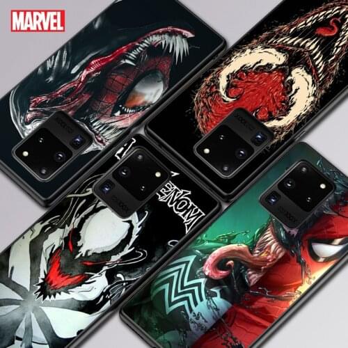 Marvel Venom For Samsung A01 02 02S 11 12 21 21S 22 31 32 41 42 51 72 S20 Ultra Plus 4G 5G Black Soft phone Case