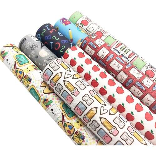 David accessories 8pcs/set 20*33cm Back To School Faux Synthetic Leather Fabric, DIY Hairbow Bag Accessories,1Yc5854