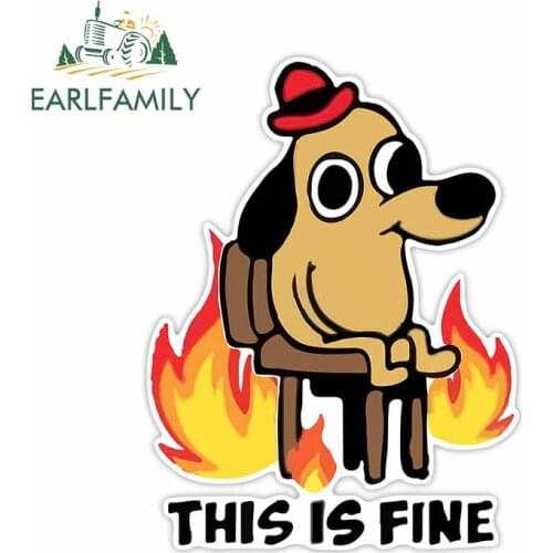 EARLFAMILY 13cm x 9.8cm for This Is Fire Puppy Car Stickers Personality Refrigerator Windshield Decal Waterproof Vinyl Car Wrap