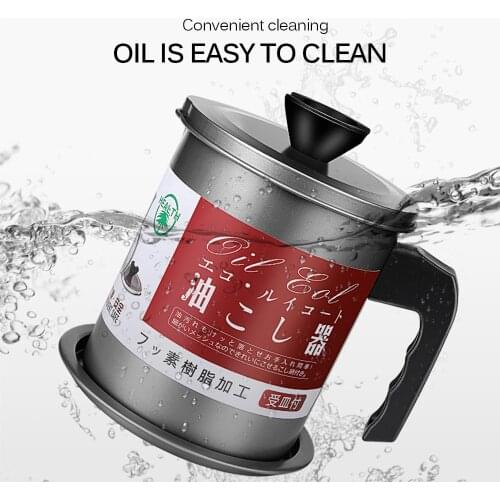 1.7L Leakproof Can Grease Container Kitchen Tool Kettle Cooking Separator Multifunction Frying Pot with Strainer Oil Storage