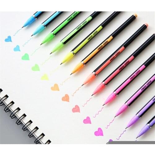 48 Colors/Set Gel Pen Metallic Marker Pens Neon Color Sketch Pen Creative Ballpoint Pen Highlighter Material Escolar